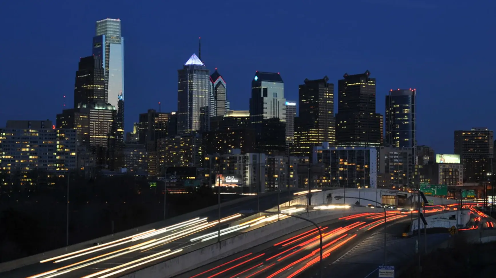 Philadelphia skyline at night