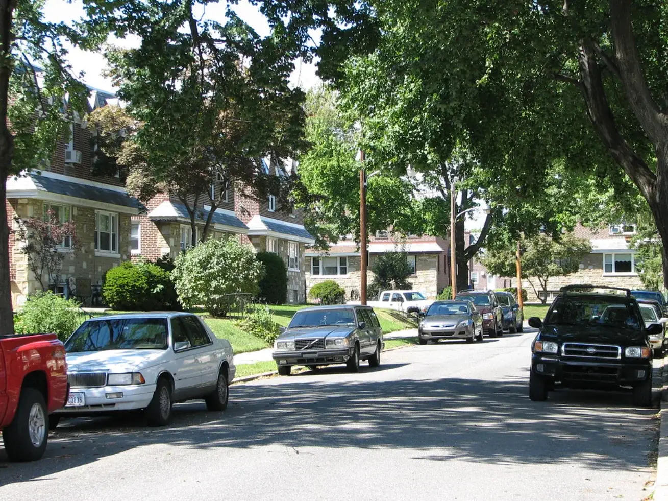 Twin homes on a tree-lined street in Castor Gardens
