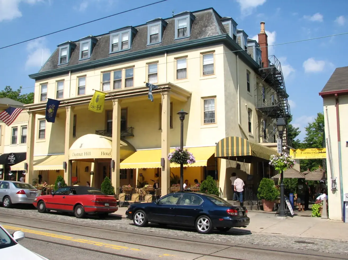 Historic buildings along Germantown Avenue in Chestnut Hill