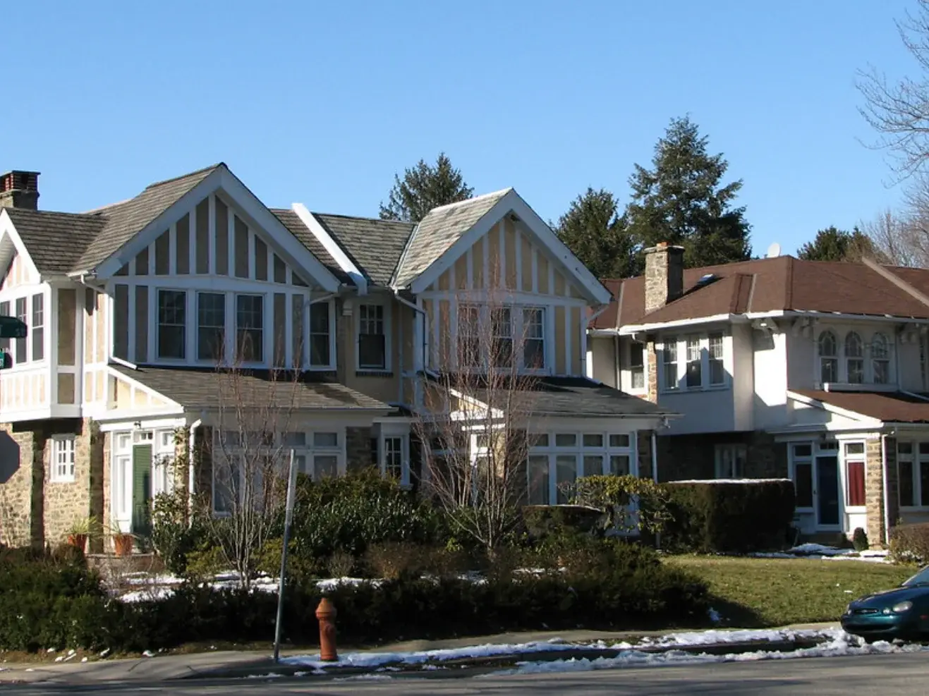 Stone twin homes in Mount Airy