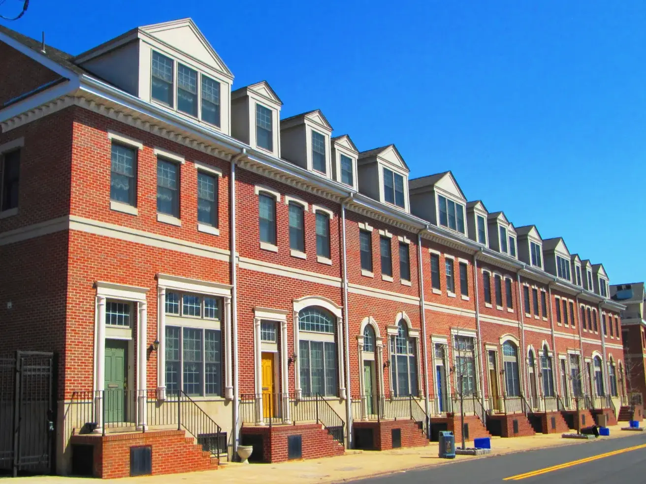 Brick rowhomes in Pennsport