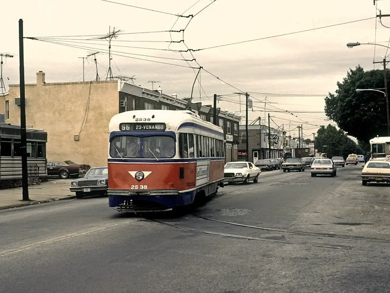 Historic Route 56 trolley on Torresdale Avenue