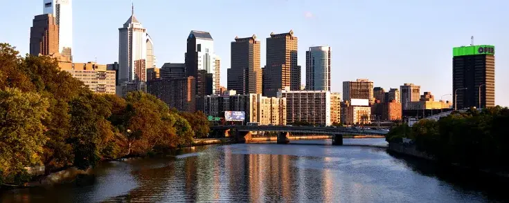 Center City Philadelphia skyline across the Schuylkill River